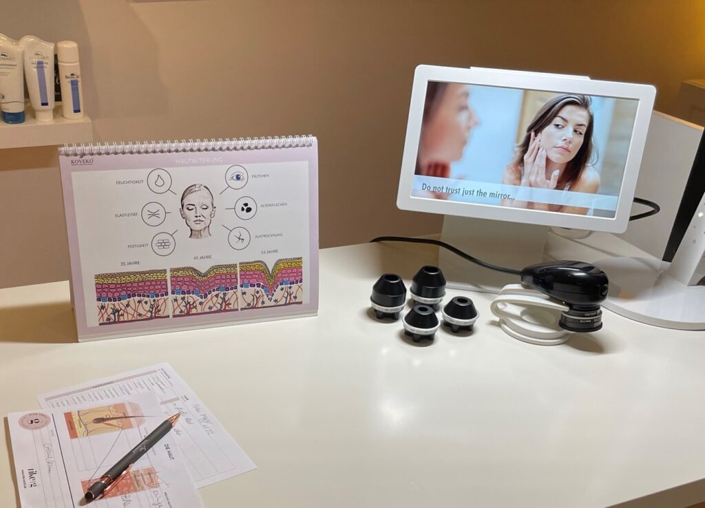 Hautanalyse bei Susann Hess Hautkonzept, ihrem Kosmetikstudio in Basel